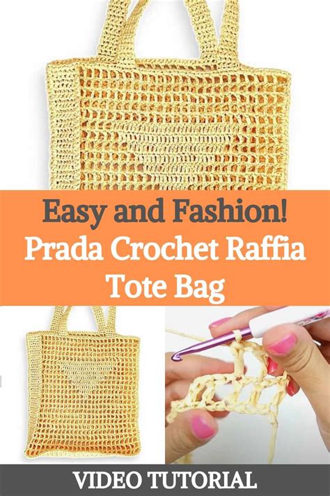 sac prada rafia|Easy Prada Crochet Raffia Tote Bag Tutorial, Crochet Bag, Net Bag.